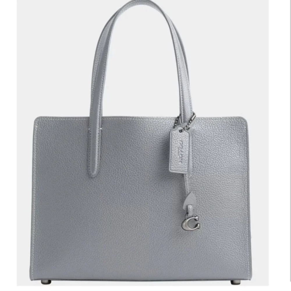 Coach Carter Carryall 28 Tote in Pebble Leather with Silver Accents